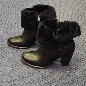 UGG Heeled Boots with Buckles & Cuff